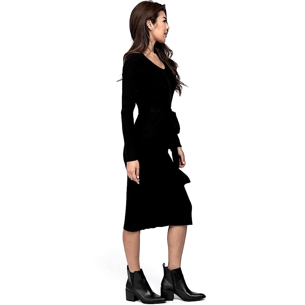 Banana Republic Wrap Knee-Length Sweater Dress, Women's Size X-Small Petite - Picture 4 of 10